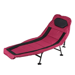 Opklapbed Zwart Relaxbed Stoel-190 72 40cm Bedstoel Karpervissen Kamperen met 6 poten Bezoekersbed - Product Image 4