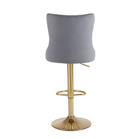 Tabouret haut simple en acier inoxydable pour la maison européenne Tabourets de bar en velours Chaise de cuisine