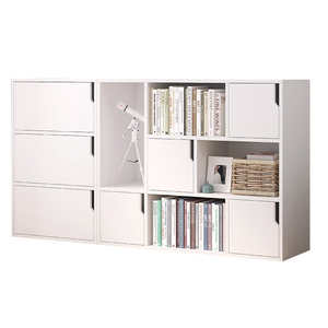 Holesale helf 3 ooooden ITH liding Doors ooookcase tortorage - Product Image 5