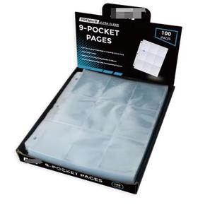 Popular 3 <b>Ring</b> 9 Pocket Transparent Trading Card <b>Binder</b> Pages TCG Collectible Card for Protector Sleeves - Product Image 3