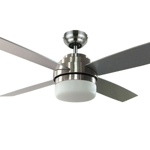 52 Inch House Decorative Air Cooling <strong>Fan</strong> Modern Brushed Nickel <strong>Ceiling</strong> <strong>Fan</strong> Light 4 Plywood Blades Include <strong>Wall</strong> <strong>Control</strong> - Product Image 2