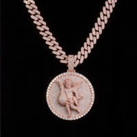 Colgante de Lujo para Hombre con Moissanita Completa, Joyería Hip Hop Brillante para Actuaciones en Escenario, Engastado a Mano en Plata S925