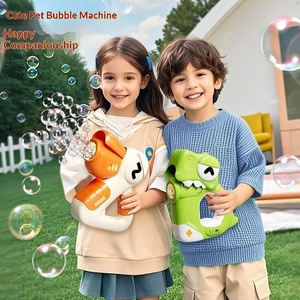 Pistolet à bulles électrique en plastique avec lumières, animal de dessin animé, génération automatique de bulles à une touche, <span class=keywords><strong>jeu</strong></span> interactif, jouet pour enfants - Product Image 4