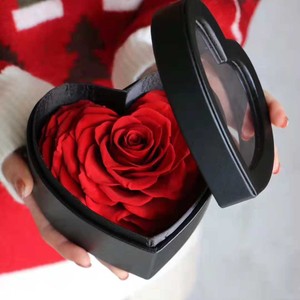 Caja de regalo de flores eternas de arcoíris de lujo, rosas preservadas en forma de corazón para graduación, Navidad, Acción de Gracias - Product Image 1