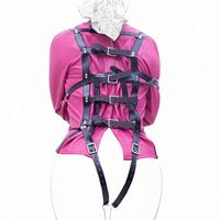 Top Body Veste À Manches Longues En Cuir Camisole Bondage Retenue Ouvert Entrejambe Veste Droite Fétiche Gimp Cosplay Adulte Sex Toy