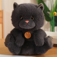 Jouet en peluche chat unisexe mignon, poupée chat simulée confortable avec rembourrage en coton PP, posture assise paresseuse pour enfants