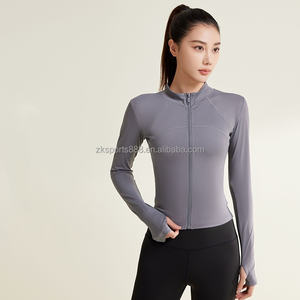 Ventes directes d'usine bas prix haute qualité personnalisé vêtements de sport de fitness pour femmes veste à manches longues serré course haut de yoga - Product Image 1