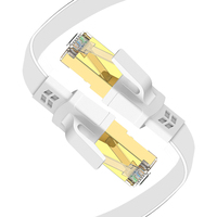 Câble Ethernet Cat8 40 Gbit/s 2000 MHz Plat RJ45 Plaquage Or Gaine PVC Certifié CE Résistant aux intempéries Câble SSTP BC pour Routeur