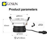 Spot de plafond commercial anti-éblouissement Guangdong, downlight encastré CITIZEN COB 8W/10W/15W, spot LED pour plafond