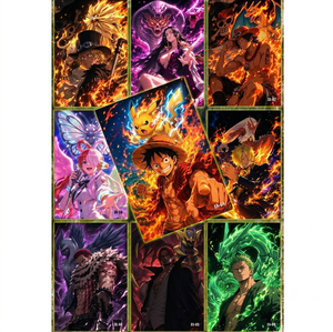 Póster <span class=keywords><strong>de</strong></span> <span class=keywords><strong>One</strong></span> <span class=keywords><strong>Piece</strong></span> y Pokémon, Tarjeta Coleccionable, Pikachu, Luffy, Caja Misteriosa, Figura <span class=keywords><strong>de</strong></span> Acción, Venta al Por Mayor para Tiendas Otaku - Product Image 2