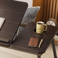 Table portable pliable en bois réglable en hauteur pour ordinateur portable, bureau à domicile, travail, étude, chambre, dortoir, canapé