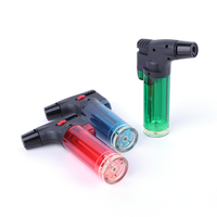 Briquet à gaz rechargeable en plastique en gros, accessoires pour briquet à briquettes, vente chaude, briquet torche incliné de qualité supérieure, coupe-vent