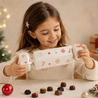 Boîte cadeau hexagonale en papier imprimée CMYK personnalisée pour chocolats, bonbons, fêtes d'enfants, crackers de Noël