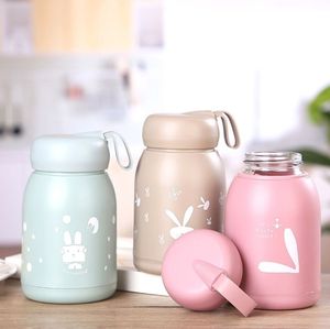 Gobelet à eau en verre à double paroi avec logo imprimé portable pour enfants, bouteille isotherme mignonne avec corde de levage pour la rentrée scolaire, publicité - Product Image 4