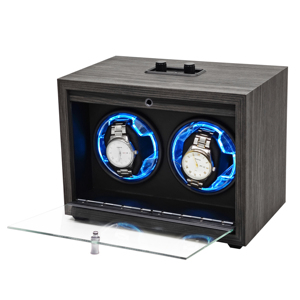 2025 thiết kế mới đôi đồng hồ hiển thị hoạt động im lặng xoay động cơ tự động xem Winder Box với LED - Product Image 2