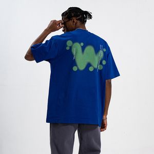 T-shirts pour hommes en coton 100% sur mesure en gros, taille plus, surdimensionnés, tricotés, sérigraphiés, respirants, teints en pièce - Product Image 2