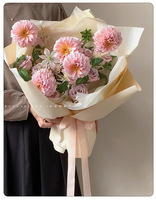 Papier d'emballage pour fleurs imperméable de 56 cm x 10 yards, papier d'emballage floral coréen, papier d'emballage pour fleuristes