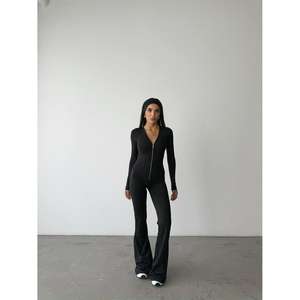 OYSHO <b>Black</b> <b>Zipped</b> Stretch Party <b>Jumpsuit</b> - Product Image 6
