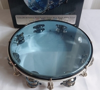 10 Inch Double Layer Tambourine Adjustable Plastic Frame With Clear Drum Head Custom Color Factory OEM/ODM Percussion Instrument