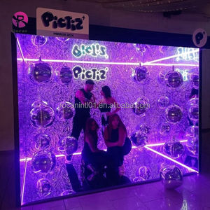 Boîte photo carrée à LED RVB, coque de magazine, miroir, photomaton pour fournitures de fête, décoration de ballons, <span class=keywords><strong>fond</strong></span> d'<span class=keywords><strong>anniversaire</strong></span> - Product Image 6