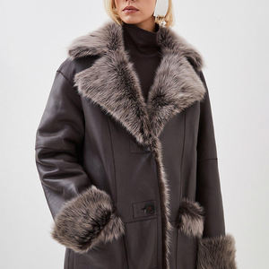 NAFA Custom Ladys elegante y acogedor abrigo largo <span class=keywords><strong>de</strong></span> piel <span class=keywords><strong>de</strong></span> <span class=keywords><strong>cordero</strong></span> con alta calidad a buen <span class=keywords><strong>precio</strong></span> - Product Image 4