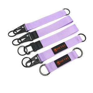 Para regalos de recuerdo, muñequera promocional, mosquetón negro y morado, cuero PU para mujeres, niñas, niños, logotipo, llavero personalizado - Product Image 5