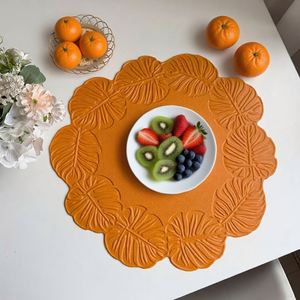 Mantel Individual de Cuero PU con Diseño de Espalda de Tortuga, Resistente al Calor, Lavable, para Cocina y Comedor - Product Image 1