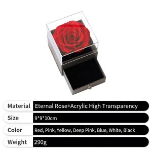 Collar de Flores Romántico con Rosa Eterna para el Día de San Valentín 2026, con Caja de Acrílico para Mujer - Product Image 3