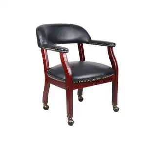 Kursi grosir modern mewah kulit PU berlapis kain dan didukung kursi makan kayu luar ruangan