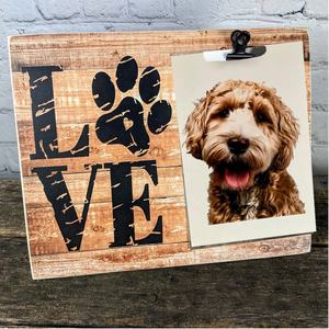 Customized Pet Memorial Wood Dog Picture Frame With <strong>Paw</strong> <strong>Prints</strong> - Product Image 2