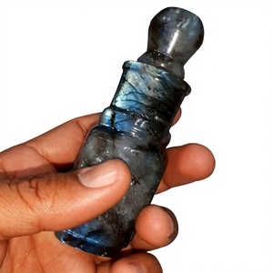 Figurine de bouteille sculptée en labradorite naturelle, éclat bleu, pour la fabrication de bijoux, vente en gros - Product Image 1