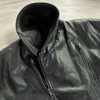 Blousons en cuir bomber réversibles pour hommes, style streetwear américain, avec broderie, effet vieilli et délavé à l'acide, personnalisés, fabriqués en usine OEM