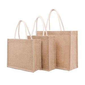 Wholesale Custom Logo Printing Burlap Tote <b>Bags</b> Recycled Linen Eco Friendly Shopping Jute <b>Bag</b> - Product Image 2