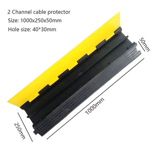 Protector de Cables de Goma para Exteriores e Interiores, Resistente, de 2 Canales, para Rampas de Cables - Product Image 1