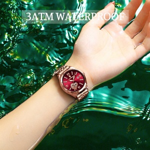 Relojes POEDAGAR para Mujer, Reloj de Pulsera de Cuarzo a Prueba de Agua, de Acero Inoxidable Color Oro Rosa, Regalo para Novia - Product Image 4