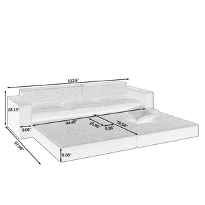 En stock : Ensemble de mobilier de salon moderne, canapé sectionnel convertible en lit en forme de L, en <span class=keywords><strong>mousse</strong></span>, vente en gros - Product Image 6
