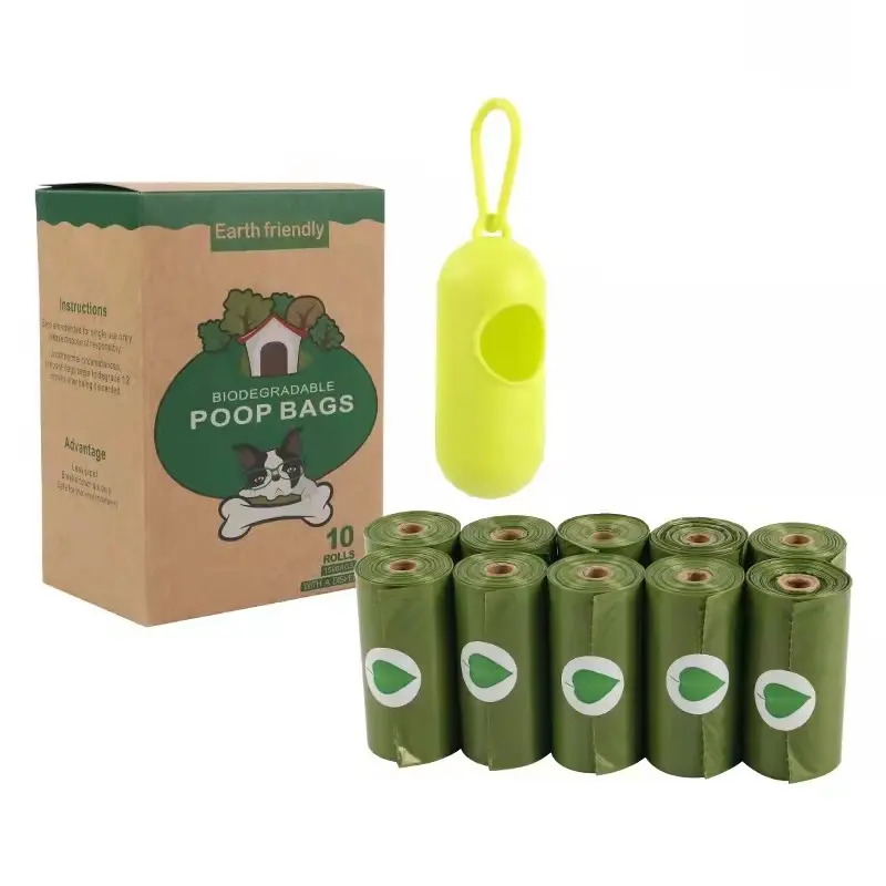 Hot selling eco friendly high quality custom logo printed biodegradable doggie waste bags for dogs wholesale pet dog poop bag