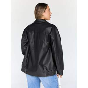 À la mode 2025 reine femmes grande taille Moto Biker manteau surdimensionné Faux cuir veste Bomber Style pour l'automne tenues vêtements de mode - Product Image 2