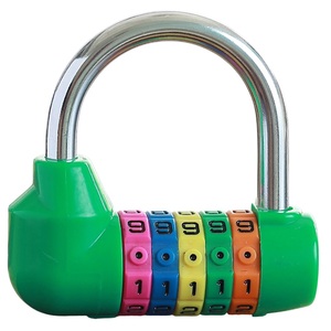 Cadenas de sécurité extérieur en U à combinaison 5 chiffres, entièrement en plastique, pour parking, boîte de rangement, bagages, panier de vélo - Product Image 6