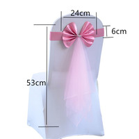 AmWedding Am 103 Rubans de chaise de mariage modernes faits à la main en polyester élastique 13x35cm pour la plage, les banquets et la décoration intérieure