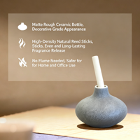 Mini diffuseur à bâtonnets sans flamme en céramique, sans alcool, pour huiles essentielles, longue durée, aromathérapie, décoration maison et salon de thé