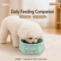 Gamelle pour animaux de compagnie en fibre de bambou avec logo personnalisé, 15 cm, forme hexagonale, bol profond, patins antidérapants, qualité alimentaire, pour chiens et chats, vente en gros, OEM