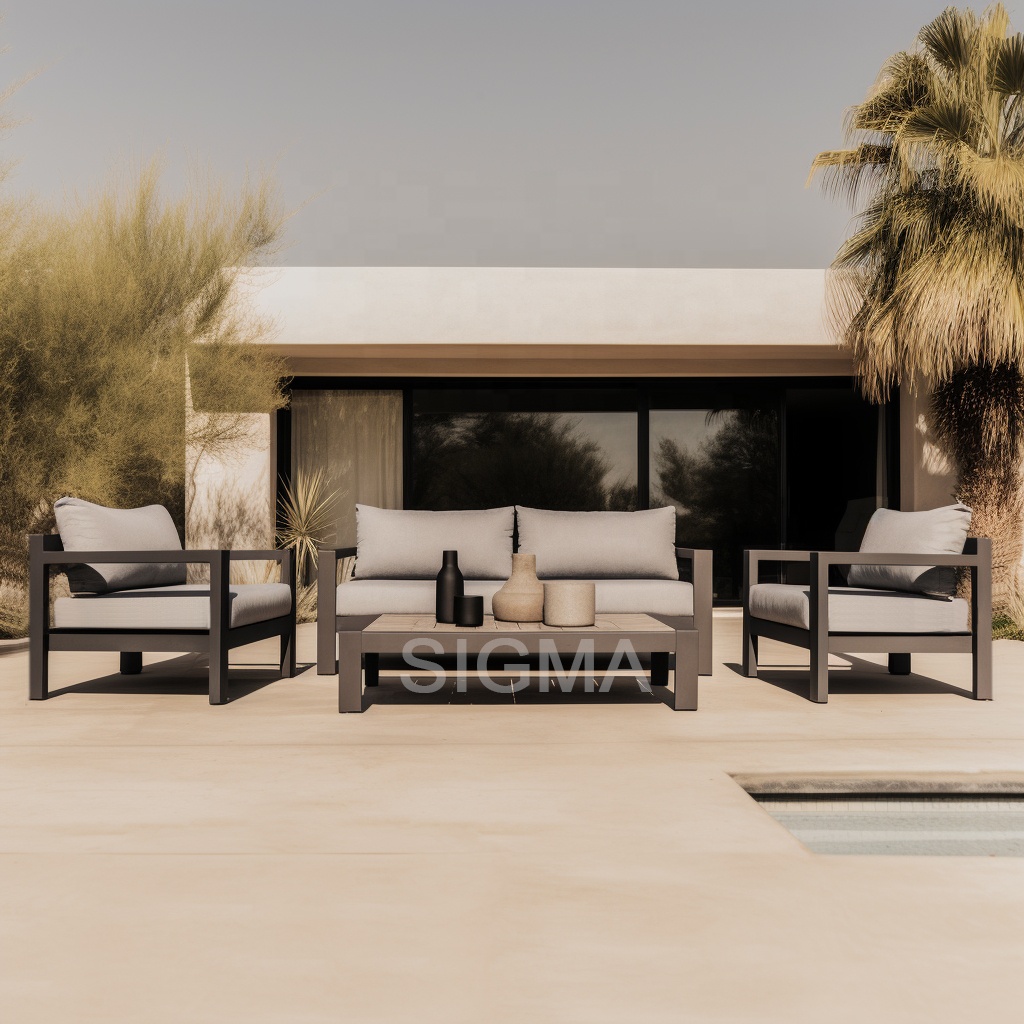 New arrival modern hotel aluminum garden sofa outdoor furniture sofa set