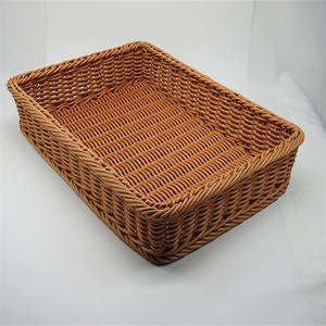 <span class=keywords><strong>Cestini</strong></span> di immagazzinaggio vuoti di tessitura vuoti del cestino del rattan dei pp di vimini di plastica di colore della dogana rettangolare - Product Image 3