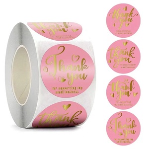 Tùy Chỉnh Đen Cảm Ơn Bạn Sticker CuộN Kraft Giấy Vinyl Nhãn Con Dấu Vòng Trang Trí Đám Cưới Phong Bì Quà Tặng Văn Phòng Phẩm Sticker - Product Image 4