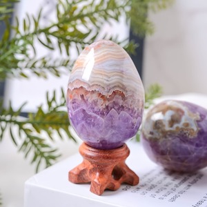 Huevos de Ágata de Amatista Natural al por Mayor, Huevos de Cuarzo Artesanales de Cristal Curativo para Decoración y Regalos de Feng Shui - Product Image 4