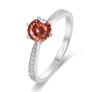 Anello Adodo con Certificato GRA, Moissanite Taglio Sfaccettato 1CT VVS Colore D, Gioielli Raffinati, Anelli di Fidanzamento con Diamante Colorato per Donne - Product Image 1