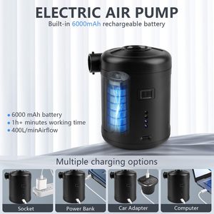 Pompe à air à batterie grande capacité pour gonfler et dégonfler les flotteurs <span class=keywords><strong>de</strong></span> piscine, les lits d'air, les matelas pneumatiques, les bouées <span class=keywords><strong>de</strong></span> natation, les sacs <span class=keywords><strong>de</strong></span> rangement sous vide - Product Image 4