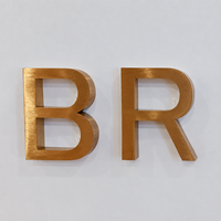 Panneau signalétique personnalisé en acier inoxydable brossé, lettres métalliques, étanche, pour publicité et décoration, par une entreprise spécialisée dans les enseignes métalliques