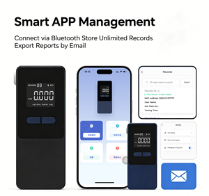 Testeur d'<span class=keywords><strong>alcool</strong></span>émie portable AT808 Bluetooth à pile à combustible, analyseur d'haleine avec connexion à l'application, haute précision pour la maison et les voyages - Product Image 6